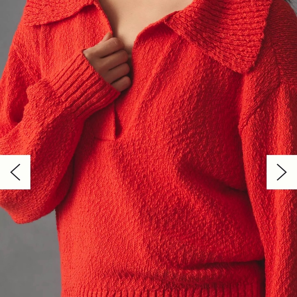 Anthropologie Maeve Bright Orange Sweater - Picture 4 of 10
